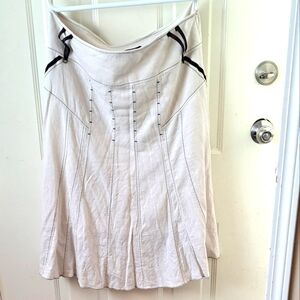 Linen blend vintage skirt